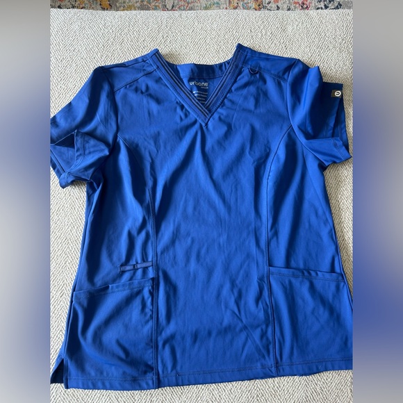 Urbane Royal Blue V-Neck Scrub Top - Picture 1 of 2